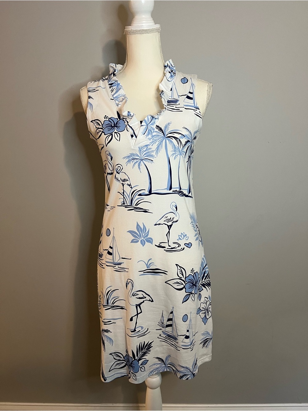 Ana Clare Ruffle Sheath Dress Womens Size Small